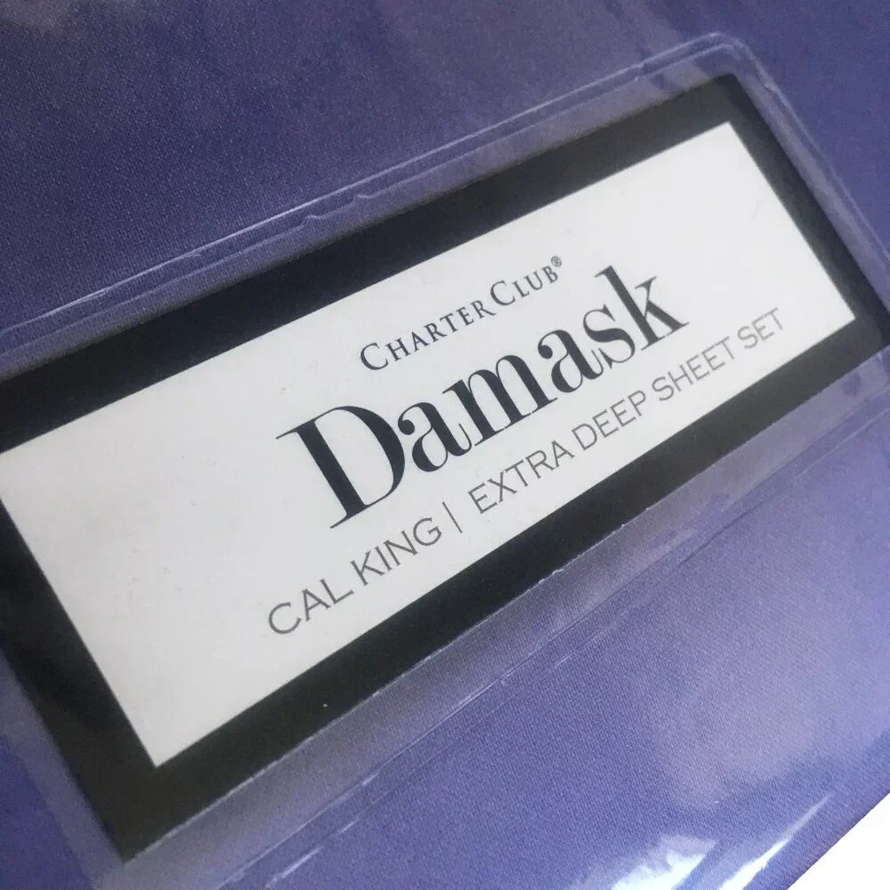 new AMETHYST PURPLE Charter Club Solid 550 TC Cotton CAL KING X-DEEP Sheet Set